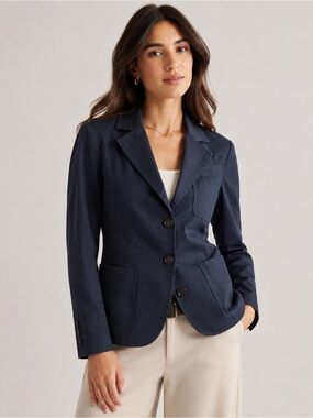 Banana Republic Women's Navy Blue button Blazer
